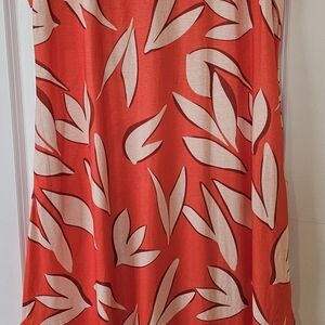 Bold Red Floral-Leaf Maxi Dress